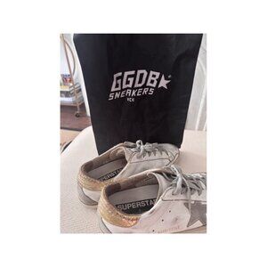 Golden Goose Superstar White Leather Sneakers, 9